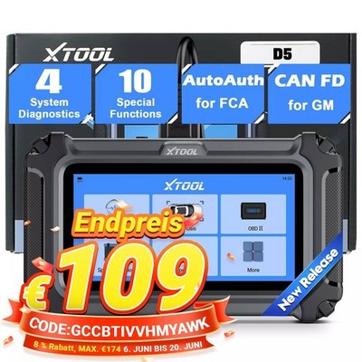 2026 XTOOL D5 Profi KFZ Diagnosegerät Auto OBD2 Scanner TPMS EPB SAS ABS BMS Neu