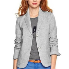 Gap The Academy Blazer light grey heathered jacket Size 14 Classic Comfy Preppy