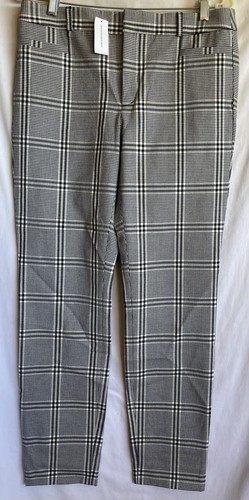 BANANA REPUBLIC Modern Sloan, 8L, Tailored Performance Plaid B/W Ankle Pants NWT