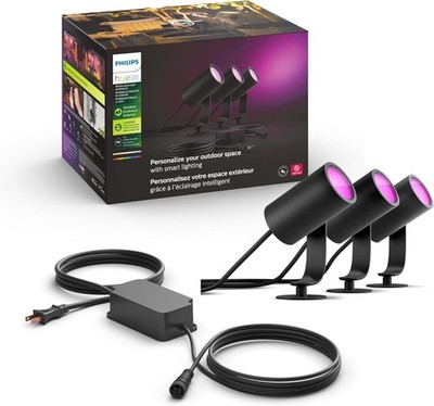 Smart Home Garden Lighting - Philips Hue Lily Outdoor 3 Pack Led Spotlights