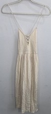 Forever 21 Women’s Beige Rayon Lined Spaghetti Strap Knee Length Dress Size S