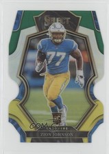 2022 Panini Select Premier Level Green & Yellow Prizm Die-Cut Zion Johnson 3n4