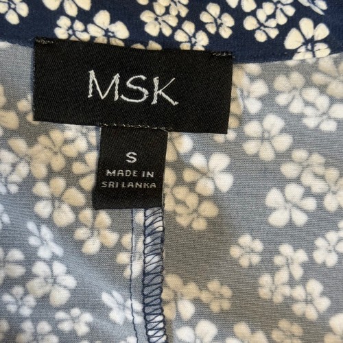 MSK Floral Print Dress Half Zip Casual A-Line Short Sleeve Small - Picture 4 of 5