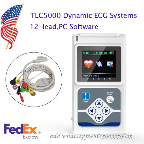 Dynamic 24hours 12 Lead ECG/EKG Holter Monitor Alalyzer Software CONTEC TLC5000