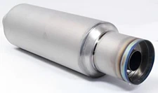 OBX MGX-SPECS TITANIUM ROUND MUFFLER WITH LONG TIP / INLET 2.5"