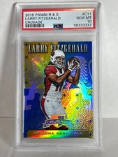 2015 PANINI ROOKIES STARS LARRY FITZGERALD SILVER PRIZM CRUSADE PSA 10 POP 2