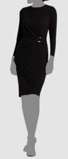 Lauren Ralph Lauren Women's Black Jersey Three-Quarter-Sleeve Dress Size 16