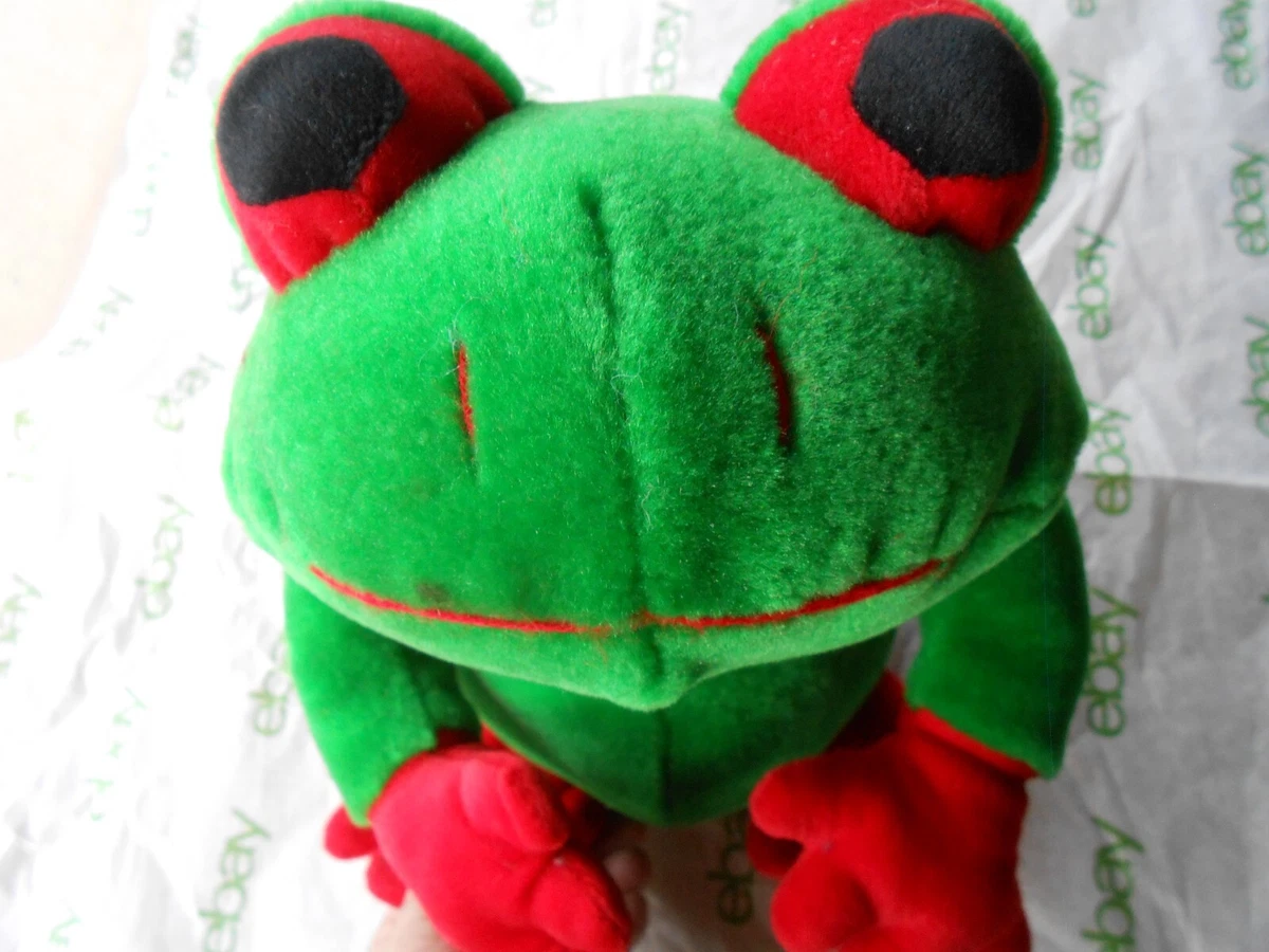 Good Stuff Plush Tree Frog Green Red Feet Eyes