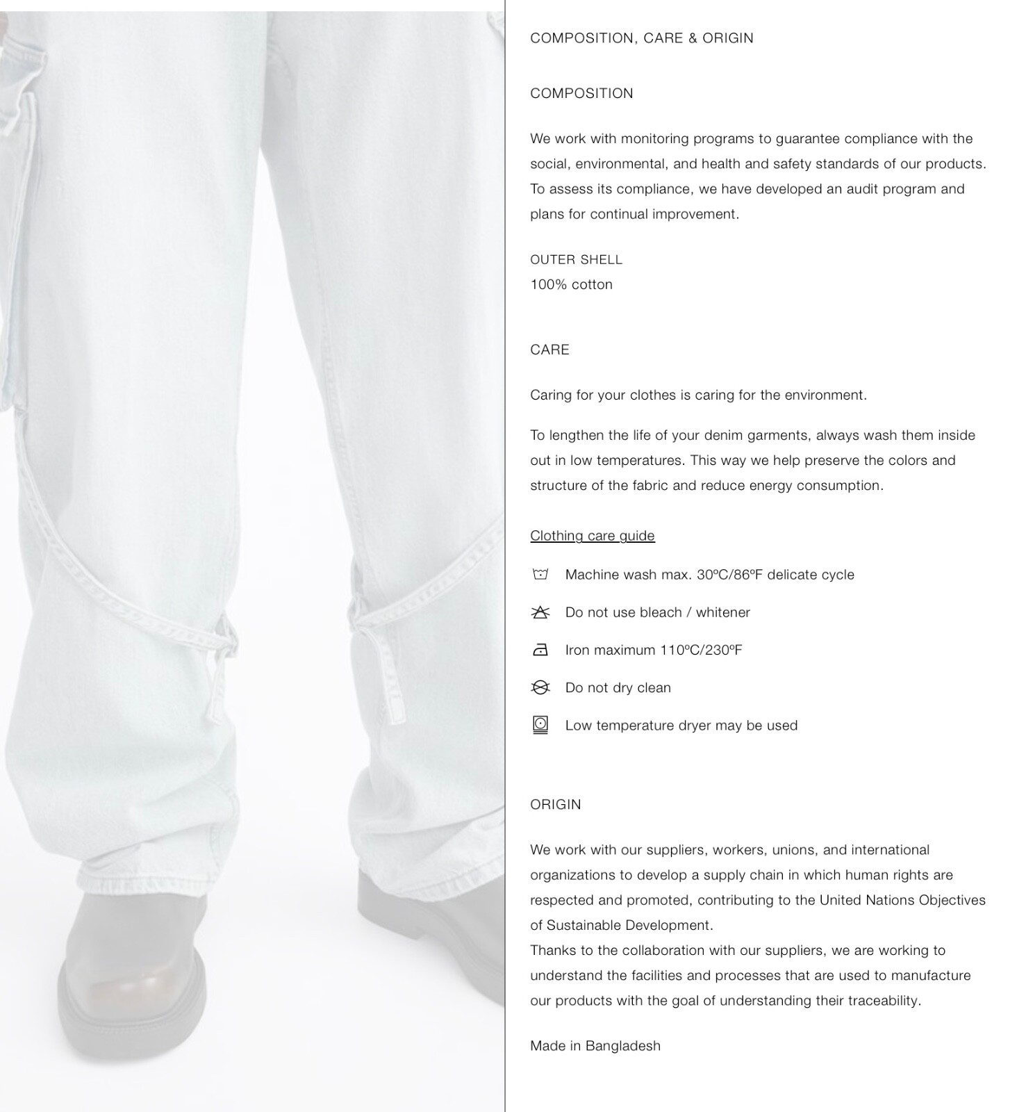 ZARA DENIM CARGO JEANS BNWT LIGHT BLUE 31 image 2