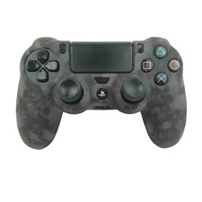 For PS4 Controller Silicone Grip Smoke Grey Skulls All Over Design