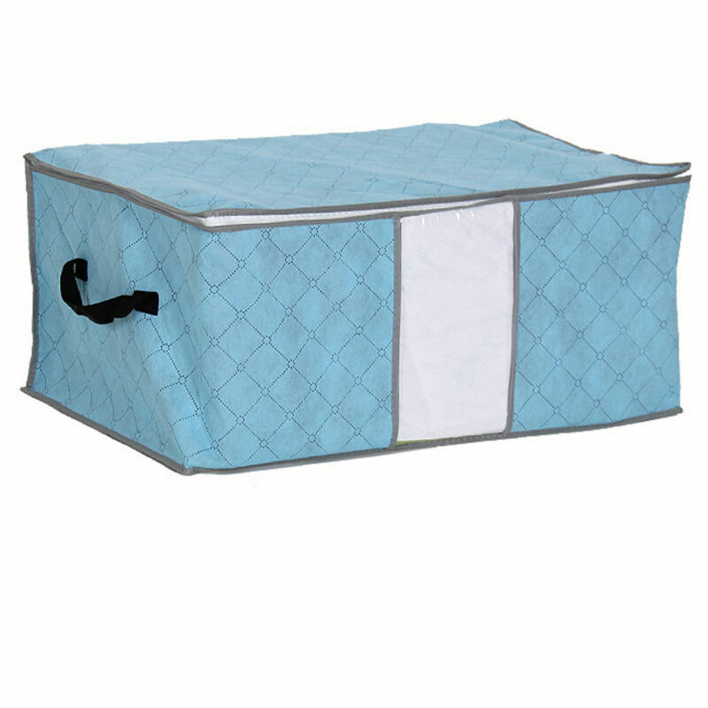 Large Foldable Nonwoven Storage Bag Clothes Quilt Blanket Zipper Organizer Box eBay