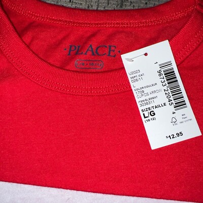 S Children's Place Boys Short Sleeve Shirt Large10/12 New. Free