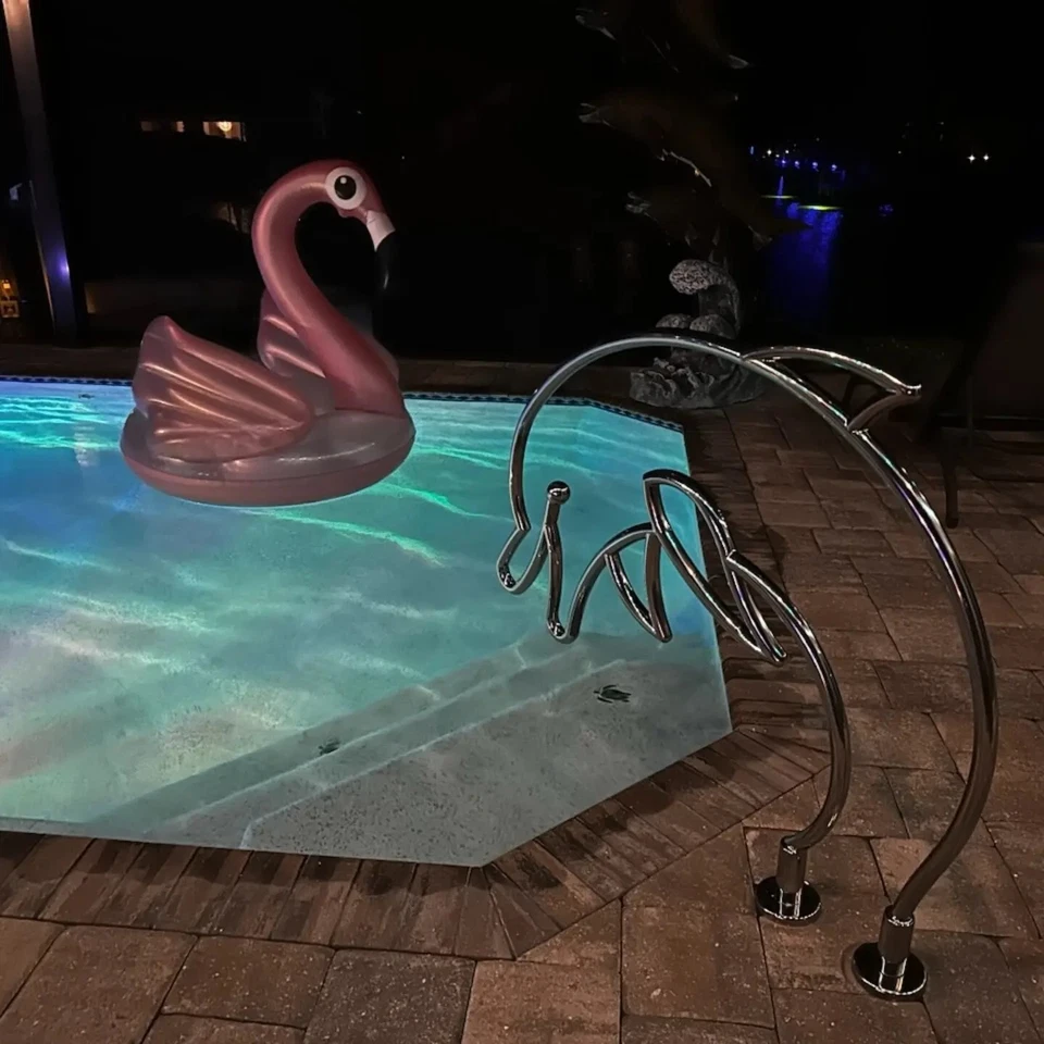 Pool Handrail, Stainless Steel Custom Rail, Nautilus Art Sculpture, Handrail - Image 2 of 4