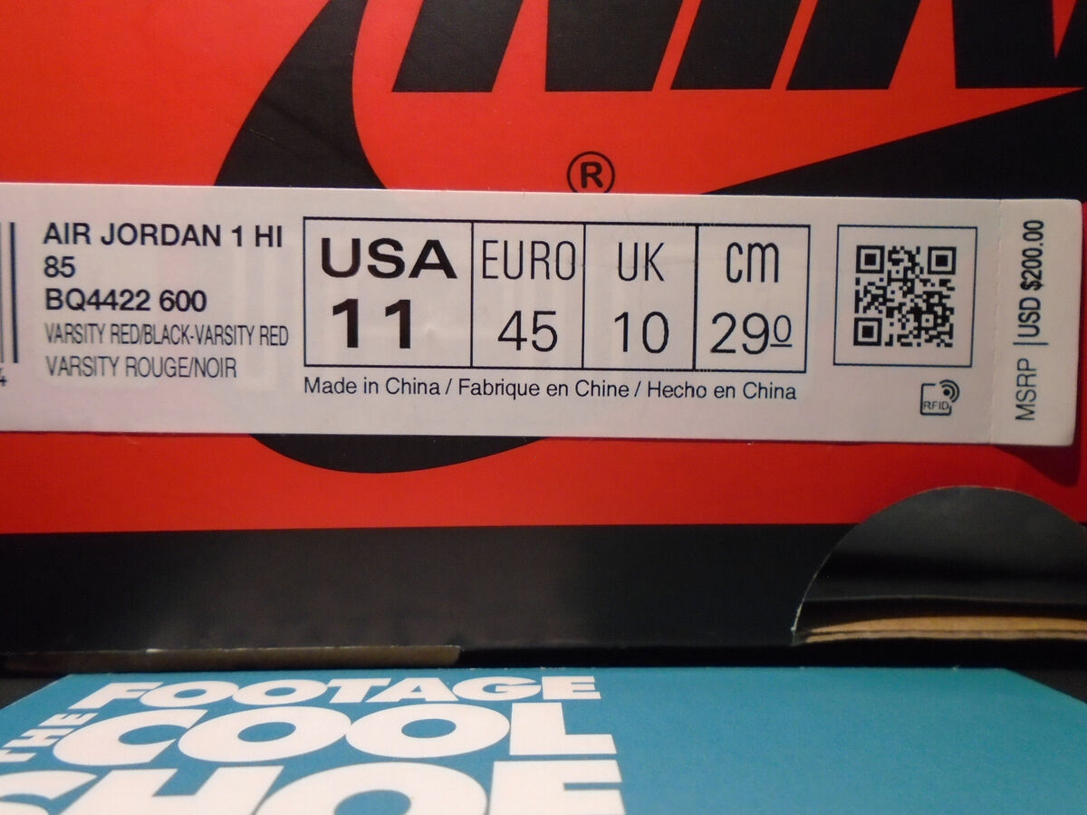 NIKE AIR JORDAN 1 RETRO HI 85 OG I VARSITY RED BLACK BRED NIKE AIR JORDAN 1 RETRO HI 85 OG I VARSITY RED BLACK BRED