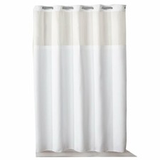 NEW Hookless Montage Modern chevron Shower Curtain with Peva Liner, white C
