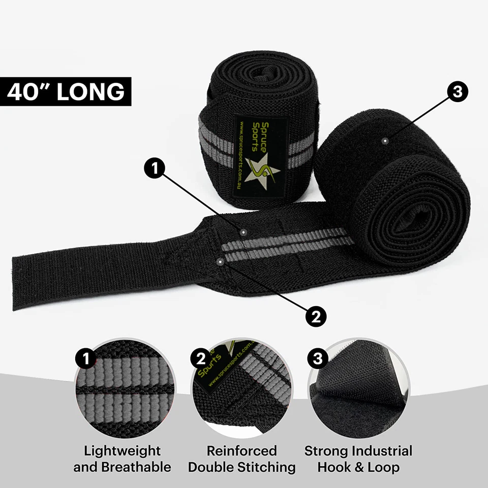 HEAVY DUTY ELBOW WRAPS PAIR POWER LIFTING BODYBUILDING WEIGHT STRAP SUPPORTWRAPS - image 4 of 4
