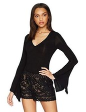 NEW BCBG MAX AZRIA FERRIS DEEP-V BODYSUIT BLACK GDZ1Z793 SIZES M 118.00 