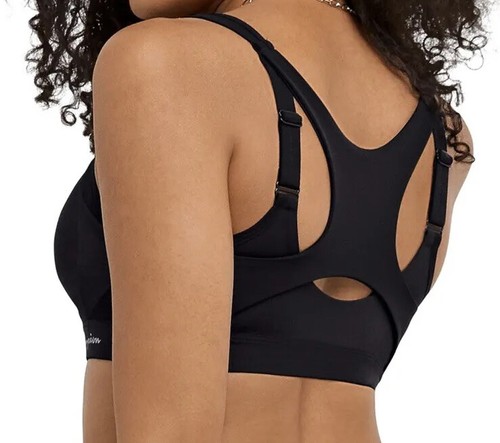 Champion womens Motion Control Zip Double Dry Sports Bra Black 40DD US - Picture 2 of 11