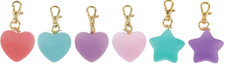Valentine Heart or Star Acrylic Key Chain, Assorted Colors, Select