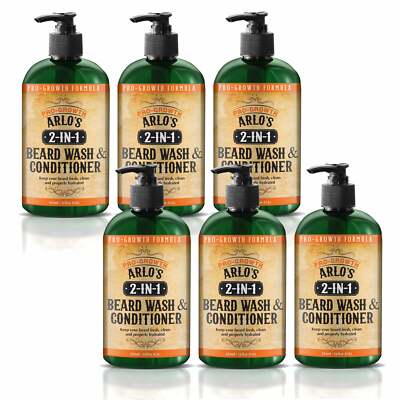 Arlo's 2-in-1 Beard Wash and Conditioner 12 oz. - Pro Growth Formula (6-PACK)