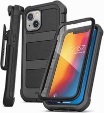 iPhone 13 Case with Screen Protector and Protective Belt Clip Holster Case