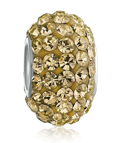 Rhinestone Crystal Swarovski European Charm Beads Silver Plated Pick Color New - Picture 16 of 26