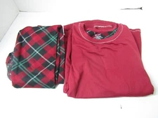 CUDDL DUDS 2 pc Set Womens S ClimateRight Top Legging Pajama Base Layer Red Plai