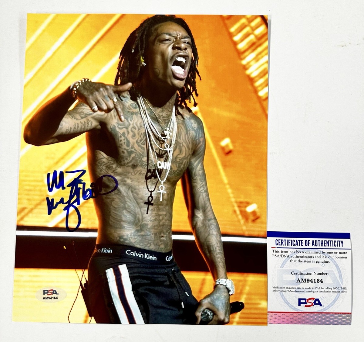 wiz khalifa 直筆サイン入りフォト Rapper Wiz Khalifa Signed 8x10 Photo With PSA COA Pittsburgh Black