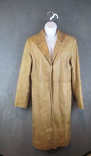 Kookai Coat Womens Medium Tan Italian Leather Trench Soft Lined Pockets