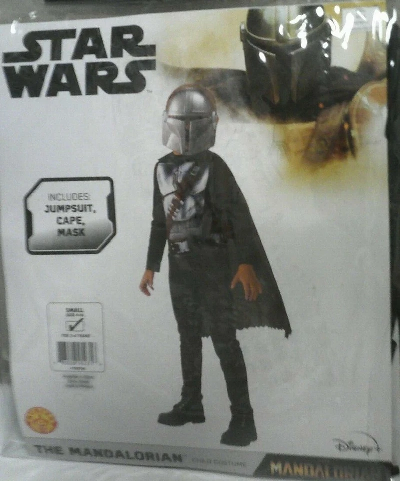 Disney Star Wars El Mandaloriano Niño Disfraz con Mono Máscara Capa XS y Pequeño Nuevo Foto 2 de 4