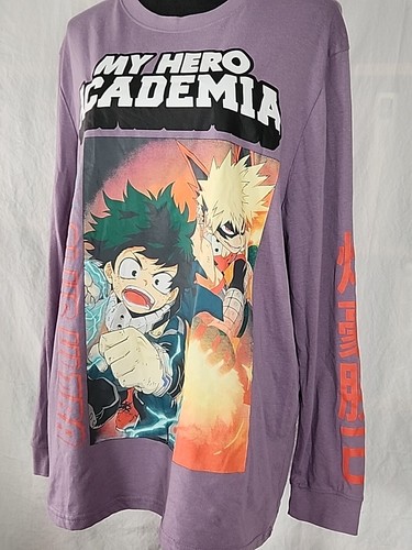 Maglietta grafica manica lunga My Hero Academia Izuku Midoriya Katsuki anime uomo L - Foto 4 di 9