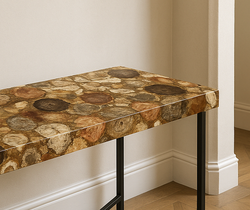Natural Petrified Wood & Agate Table Top | Modern Coffee Table Slab Decor - Picture 2 of 6