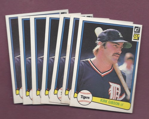 SHARP LOT OF SEVEN 1982 DONRUSS #407 KIRK GIBSON 2ND YR PACK FRESH .99 SHIPPING