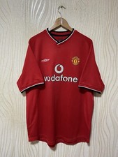 MANCHESTER UNITED 2000 2001 HOME FOOTBALL SHIRT SOCCER JERSEY UMBRO sz XL MEN RE