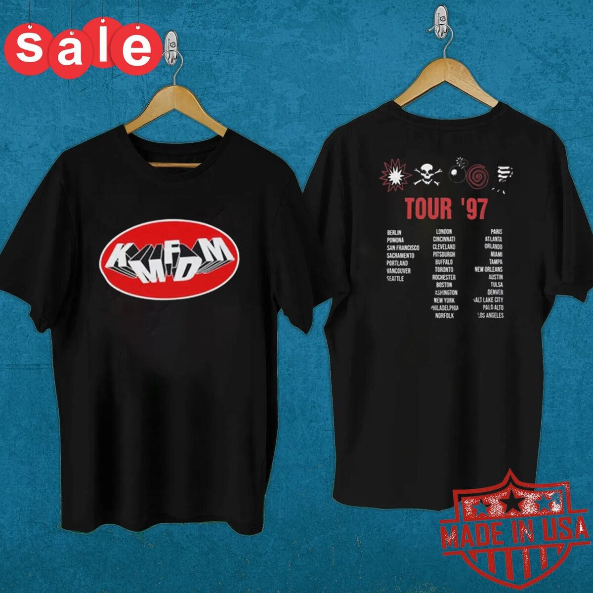 New KMFDM 1997 Symbols Tour Gift For Fans Unisex S-5XL Shirt New KMFDM 1997 Symbols Tour Gift For Fans Unisex S-5XL Shirt