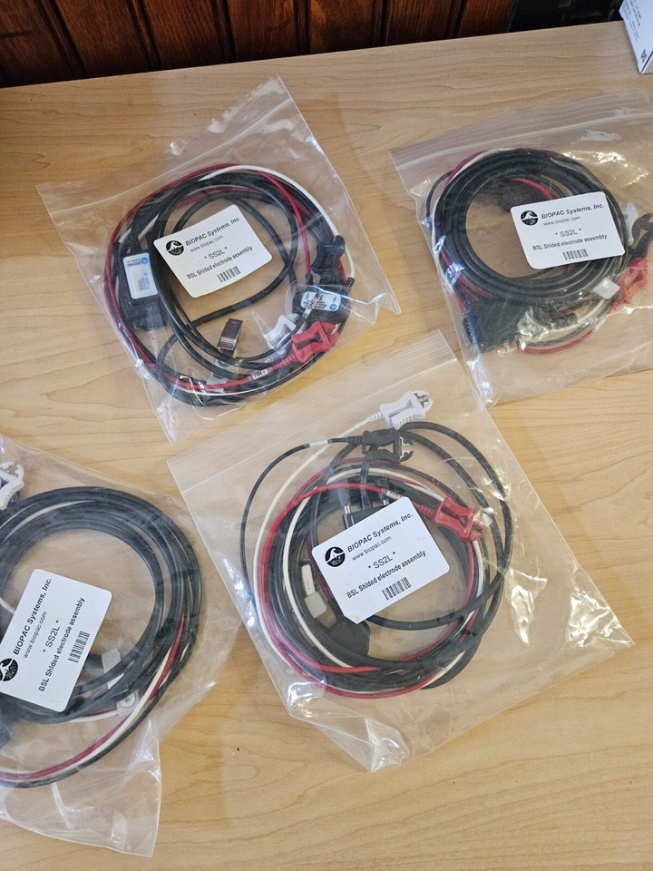 Biopac SS2L BSL Shielded electrode assembly (Lot of 4) for EKG and EMG