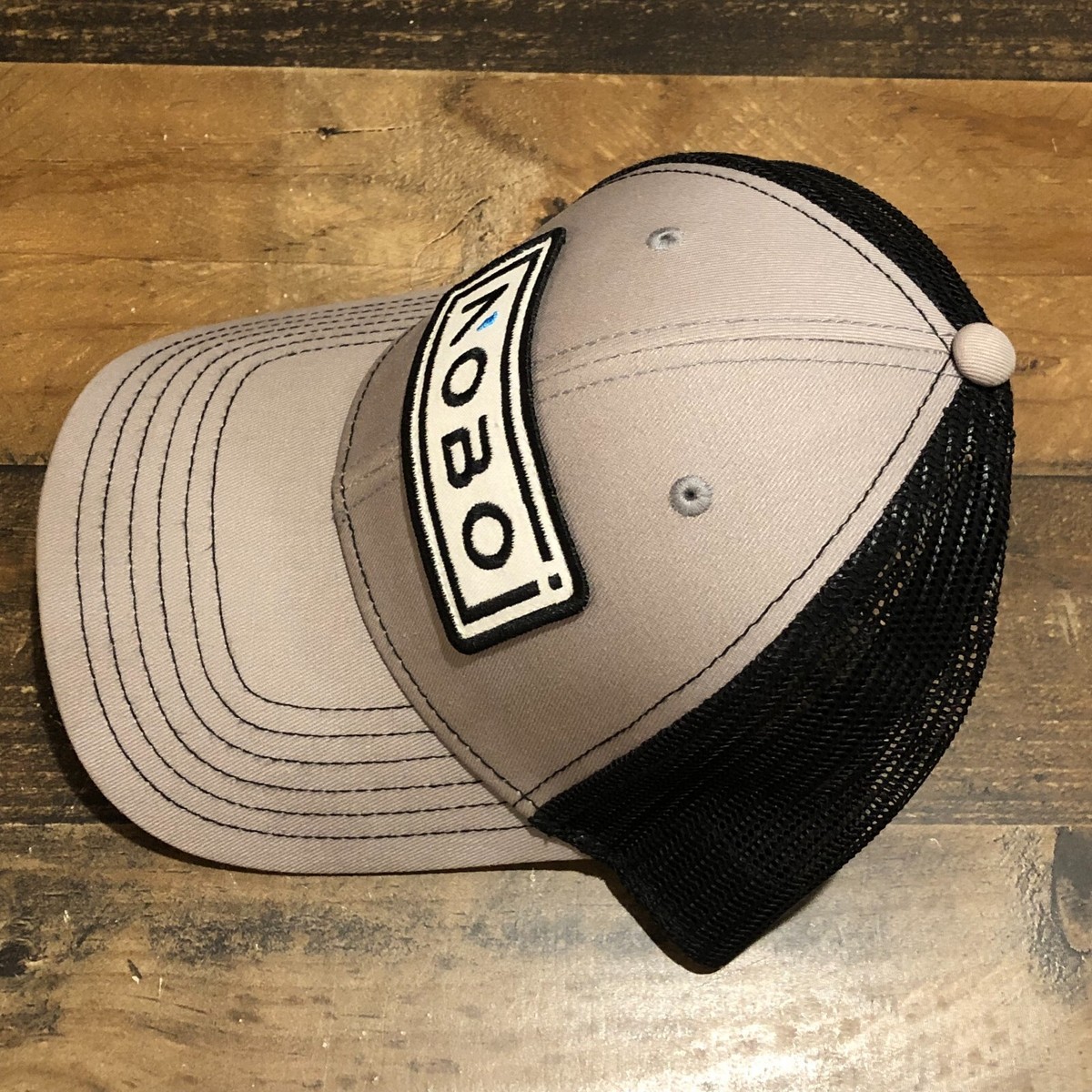 Nobo Hat Snapback Baseball Cap Mens Gray Black Benton Harbor