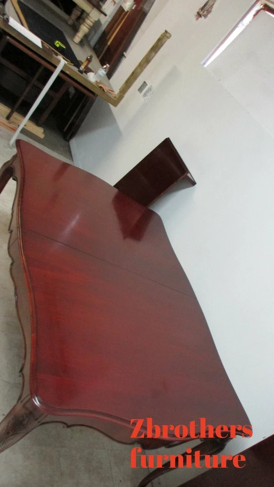 Antique French Dining Room Table Carved Mahogany Regency - Image 3 of 4