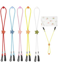 Adjustable Length Kids Mask Lanyards, Safety  Comfortable, Stars - 5 Pieces