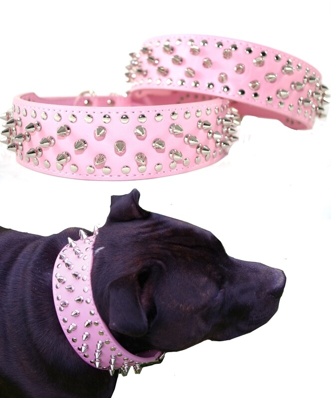 Hot Pink Spiked Dog Collar