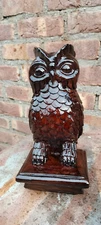 Owl Wooden Finial for Staircase Newel Post,Painted,1pc,Owl finial bed post Bird