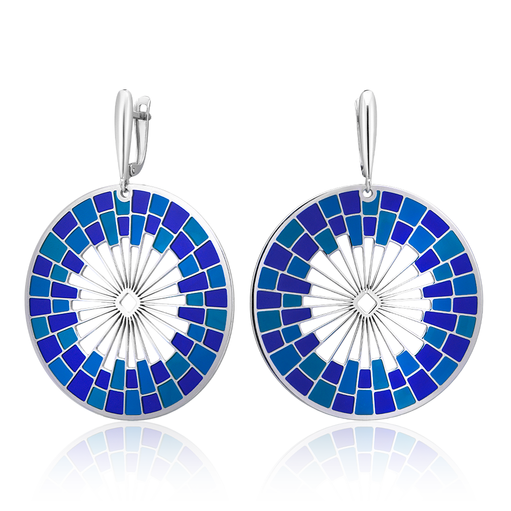 Silver earrings for women earrings made of 925 silver with enamel real jewelry!