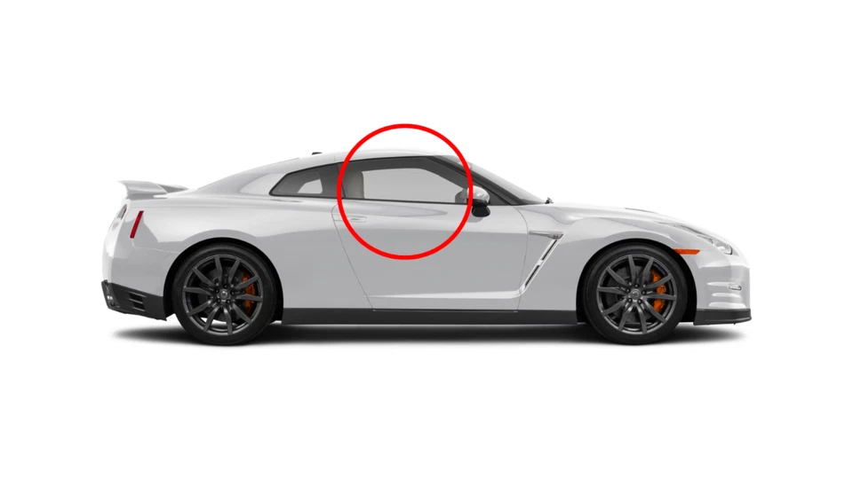 Puerta ventana puerta cristal para Nissan GT-R GTR 2007-2024 pasajero mano derecha derecha derecha Foto 2 de 2