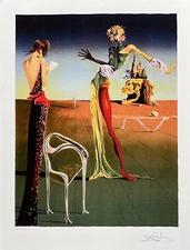 Salvador Dali WOMAN WITH HEAD OF ROSES Facsimile Signed Numbered Giclee 16"x12"
