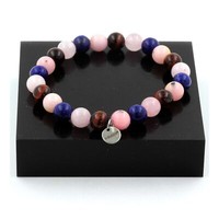 Steine Und Mineralien. Armband Perlen Rosenquarz + Roter Tigerauge + Lapislazuli