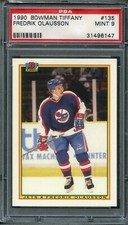 1990 BOWMAN TIFFANY #135 FREDRIK OLAUSSON PSA 9 MINT RARE POP 1