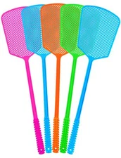 Fly Swatter5 Pack Plastic Heavy Duty Manual Fly Killer Long Handle Flyswatter...