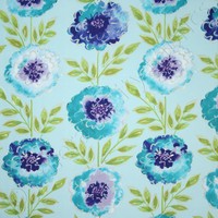 Freespirit The Painted Garden Rose Peacock Blue Quilting Fabric By The Yard on sale Freespirit The Painted Garden Rose Peacock Blue Quilting Fabric By The Yard on sale