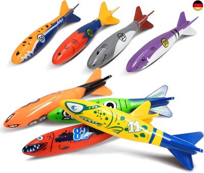 Novelty Place 8 Pack Torpedo Bandits Diving Toy Rockets - Swimming Pool
