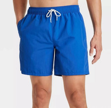 Men's 7" Solid-Color Swim Shorts - Goodfellow  Co  Size Small S Nantucket Blue